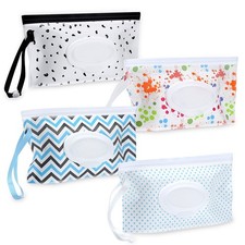 4Pcs Baby Wet Wipe Pouch Portable Baby Wipes Case Reusable Refillable Travel bag