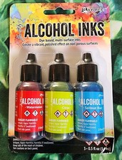 Tim Holtz Alcohol Inks Dockside Picnic Watermelon Citrus Sailboat Blue Ranger .5