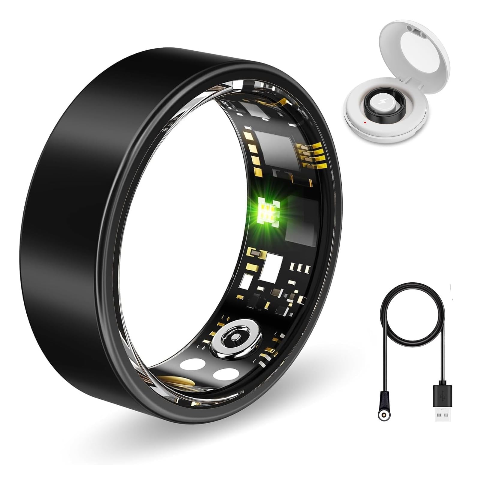 Smart Ring Health Tracker with Heart Rate Blood Oxygen Sleep Exercise Monitor for Fitness