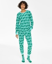 Holiday Lane Women's Trees Cotton Matching Family Pajamas Set Green Size M 2004
