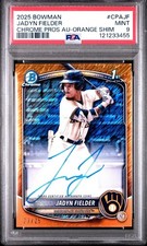 2025 1st Bowman Chrome Prospects Auto Orange Shimmer Jadyn Fielder 23/25 PSA 9