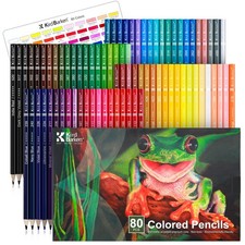 80 Colored Pencils, Soft Core Color Pencil Set for Adult Coloring Books Artist..
