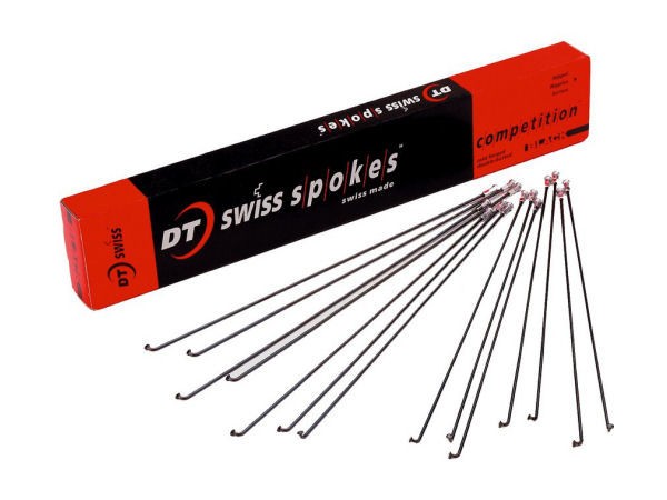 18 x 266mm DT Swiss COMPETITION DB spokes - BLACK - NO NIPPLES