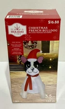 Christmas French Bulldog Inflatable 3.5 ft. Holiday Time Lighted NIB