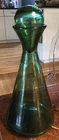 Vintage BLENKO art Glass Green DECANTER water Carafe MCM modern Decor