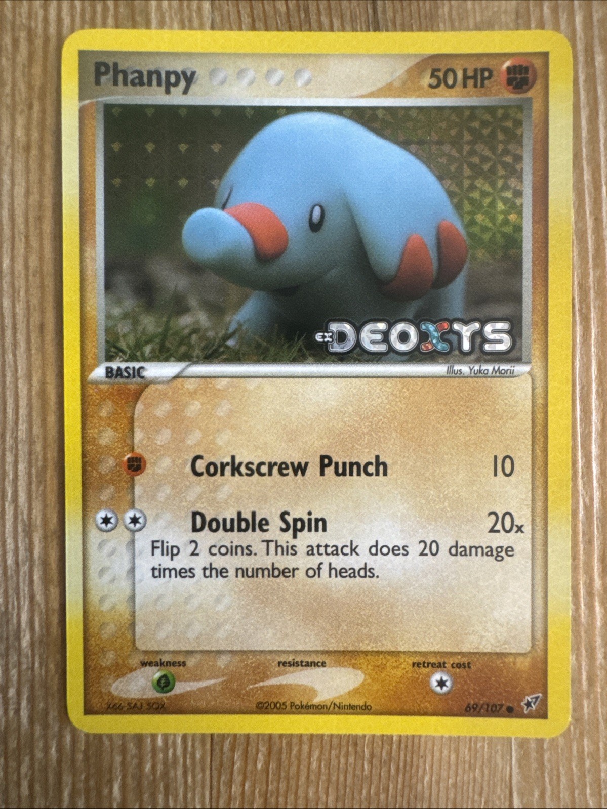 Phanpy 69/107 REVERSE HOLO Pokemon EX Deoxys NM 2005 TCG Era