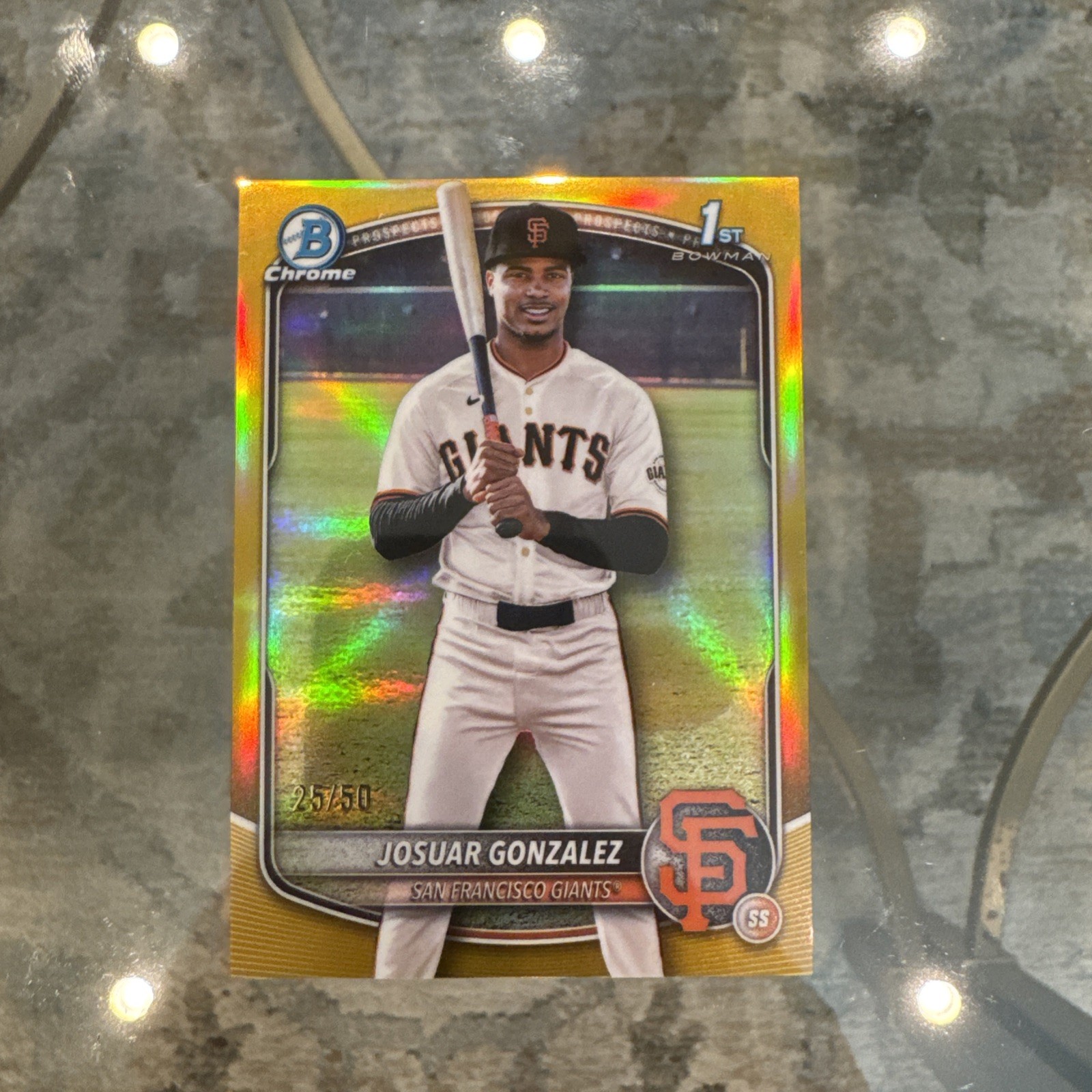 2025 Bowman Chrome Josuar Gonzalez, #BCP-153 Gold /50