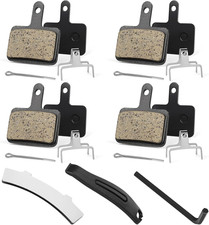 4 Pairs Bike Brake Pads, Resin Semi-Metallic MTB Disc Brake Pads, with Installat