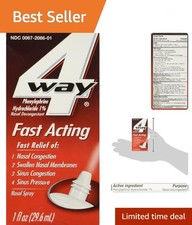 4Way Fast Acting Nasal Spray for Adults and Children 12 , Sinus Congestion Re...