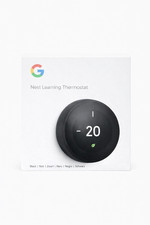 Google Nest 3rd Gen T3029EX Smart Thermostat Black WiFi UK Edition Sealed