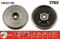 2X TRW Bremstrommel DB4214B FüR Dacia Renault