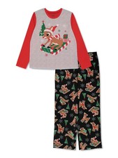 HYBRID APPAREL Womens Gray Top Elastic Band Straight leg Pants Pajamas L