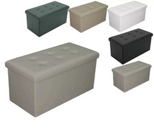 PUFF POUF CONTENITORE ECOPELLE PANCA BAULE IMBOTTITO BOTTONI TRAPUNTATO