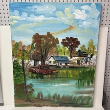 Geraldine Smith “Sisters in Christ” Signed Original Folk Art 24x30”African art