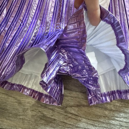 NWT Baby Sara Metallic Purple Pull On Micro Pleated Skort Shorts Sz 8 - Picture 4 of 7
