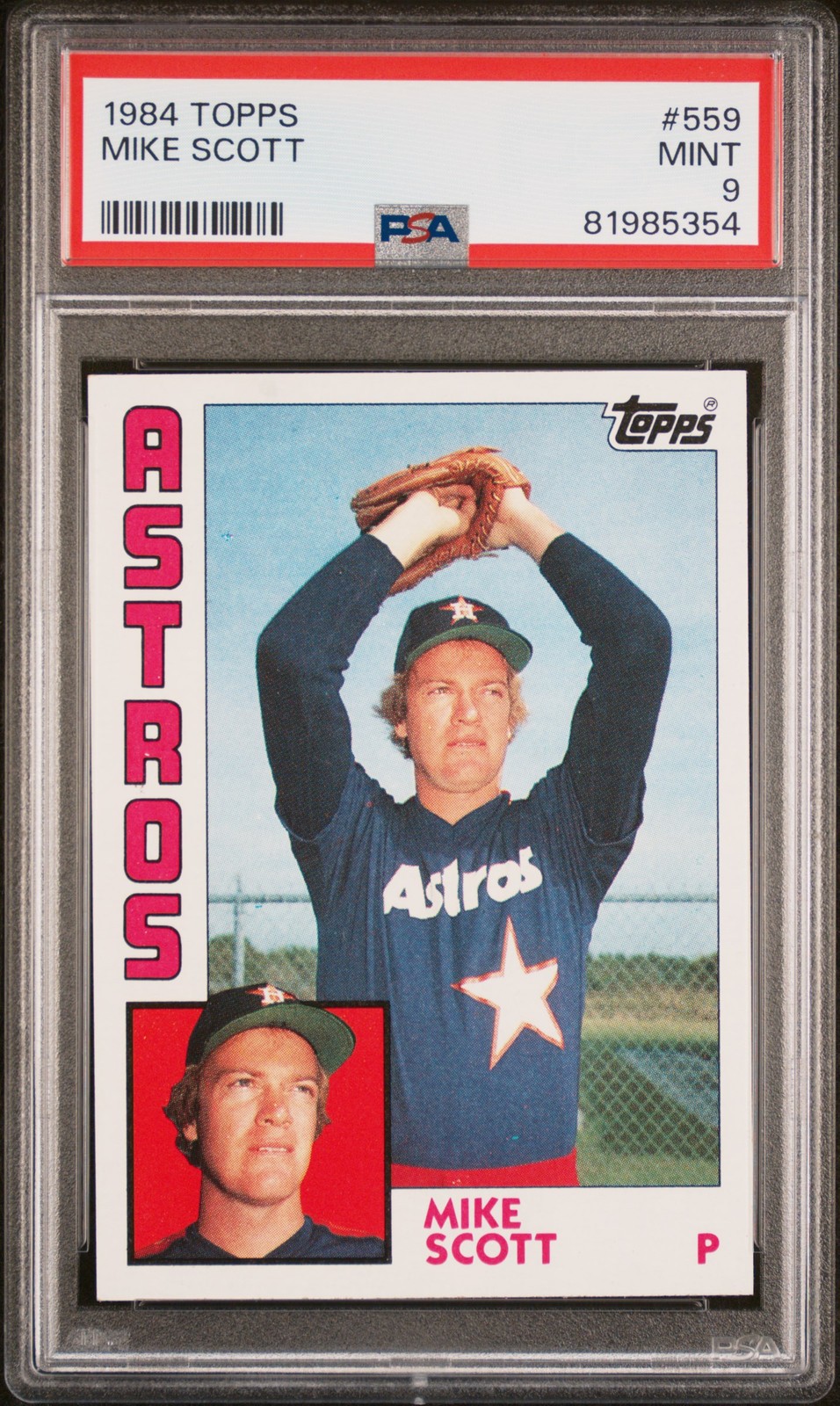 1984 TOPPS #559 MIKE SCOTT PSA 9