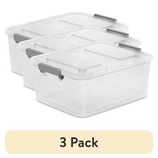Modular 12.7 Quart Small Latching Storage Bin, Clear Plastic Storage Container