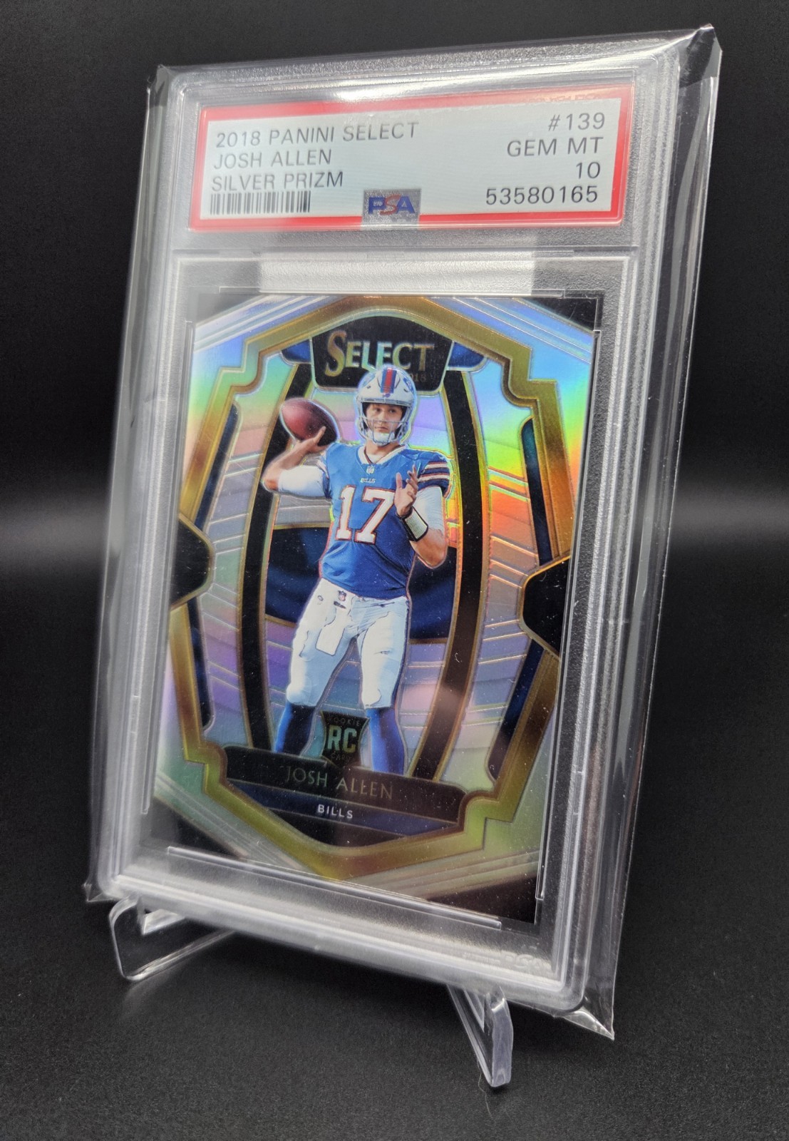 2018 Panini Select JOSH ALLEN #139 Silver Prizm (RC) Premier Level ROOKIE PSA 10 view 1
