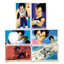 Vintage Dragon Ball Z Vegeta Menko 6 Card Lot Saiyan Prince Japan