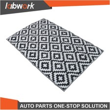 Labwork 4x6 ft RV Mat Outdoor Plastic Straw Rug Carpet Waterproof Black & White