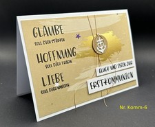 Glückwunschkarte Kommunion Konfirmation Firmung handmade