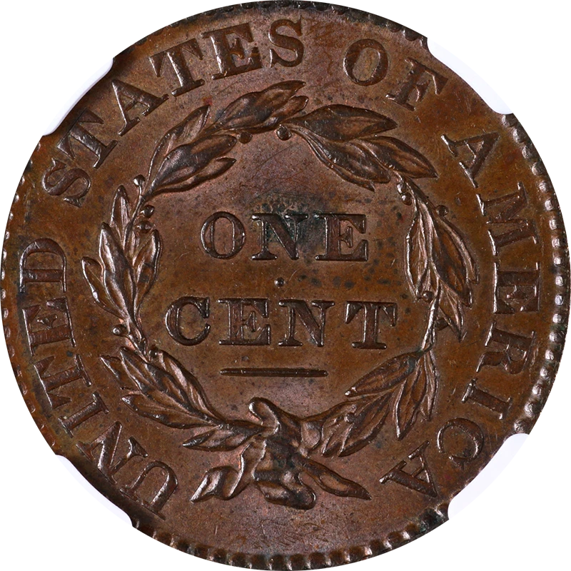 1828 Large Cent Large Narrow Date N.6 R.1 NGC MS62BN Great Eye Appeal - Image 2 of 4