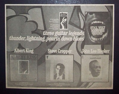 Stax Records Steve Cropper Albert King John Lee Hooker 1969 Small Poster Type Ad