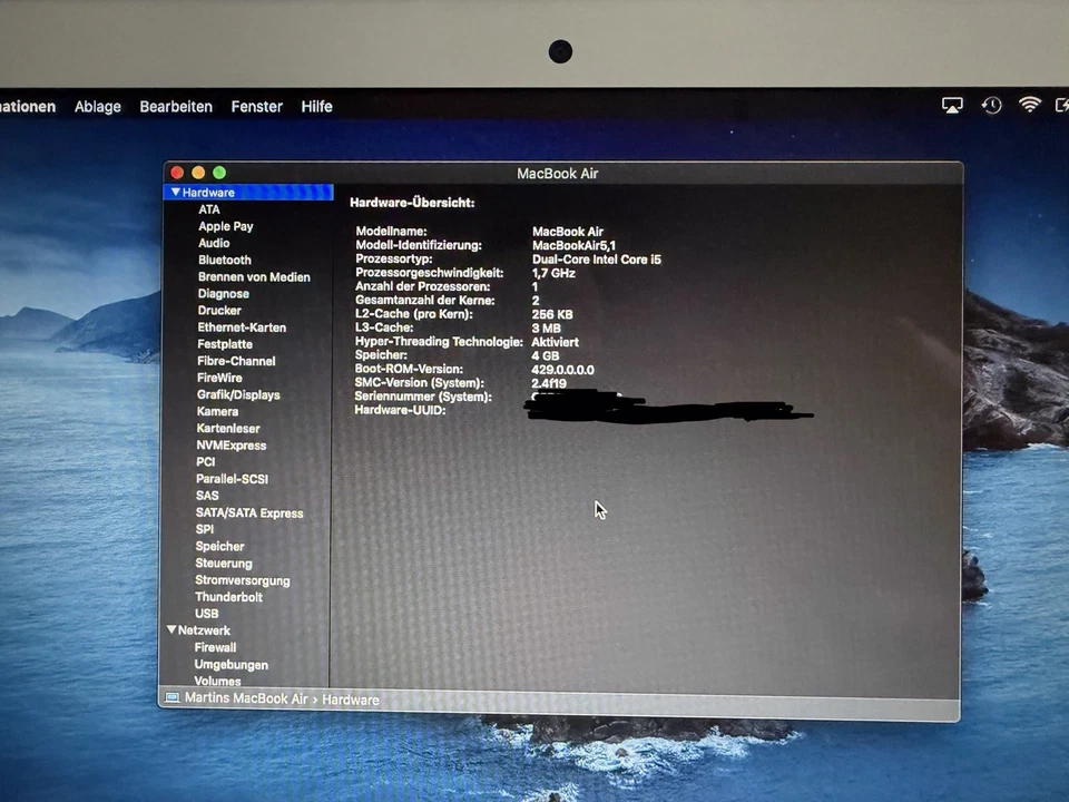 Apple MacBook Air A1465 29,5 cm (11,6 Zoll) - 120GB SSD  Notebook - (Juni, 2012) - Bild 4 von 4