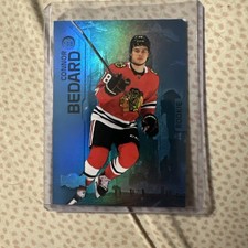 2023-24 Metal Universe Connor Bedard Rookie Blue Spectrum Blackhawks RC #198