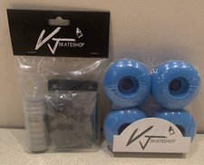 4 Pack 2-Inch Blue Skate Board Wheels and Bearings. VJ Skateshop. NEW