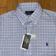 Polo Ralph Lauren Mens 16 Check Custom Fit Long Sleeve Button Down Shirt NWT