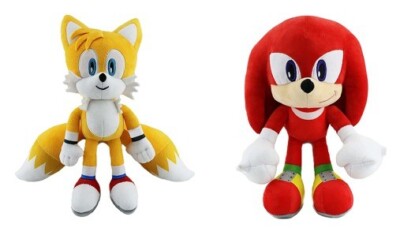 Sonic The Hedgehog Tails-  Yellow Super Sonic and Red Knuckles   12''  (2-Pack)