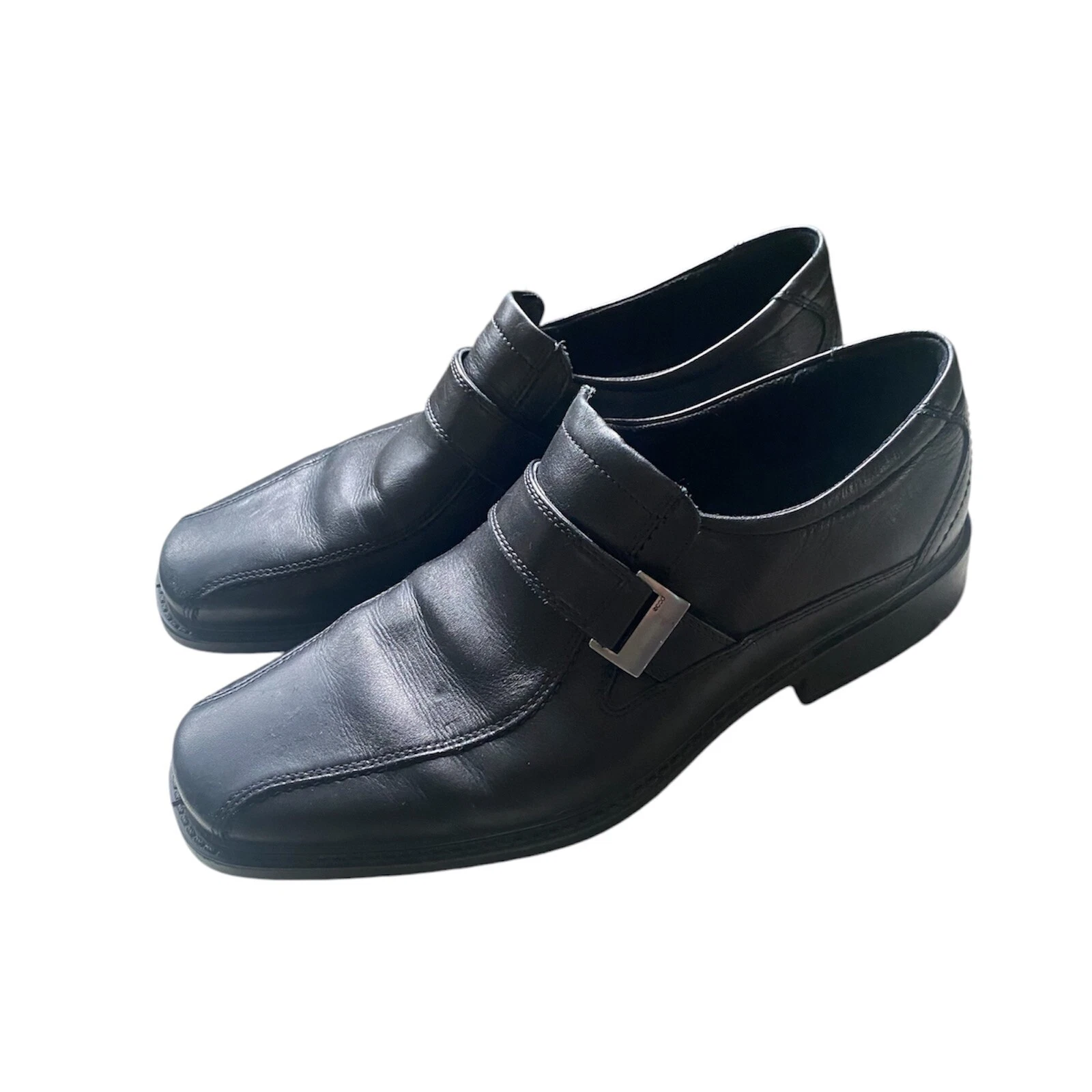 Mocassino slip on Ecco uomo taglia US 12 EU 45 nero scarpe pelle ufficio preppy