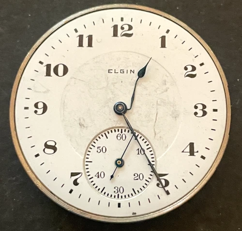Antique 1921 Elgin Grade 344 Pocket Watch Movement Parts/Repair 12s 17j USA