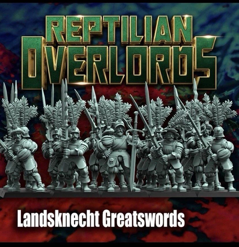 Empire Greatswords Fantasy History de Reptilian Overlords 28 mm X10 modelos de resina Foto 2 de 4