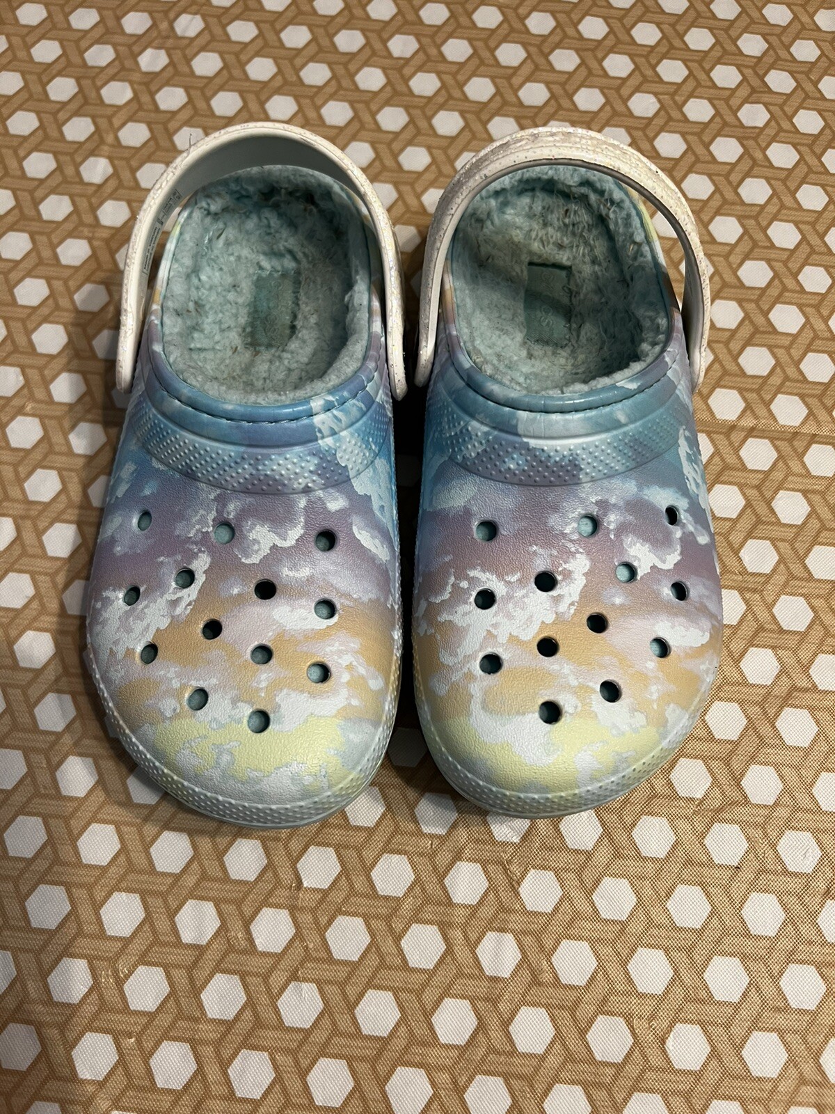 Sandalias zuecos forrados Crocs niños talla J2 niñas azules