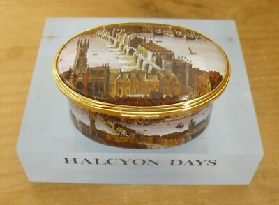 Halcyon Days 17. Jh. London - ''''London Bridge Is Falling Down'''' Emaille-Musikbox