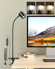 Desk Lamp USB Clip on Light 3 Color Modes LED10 Levels Brightness Reading 360 Go