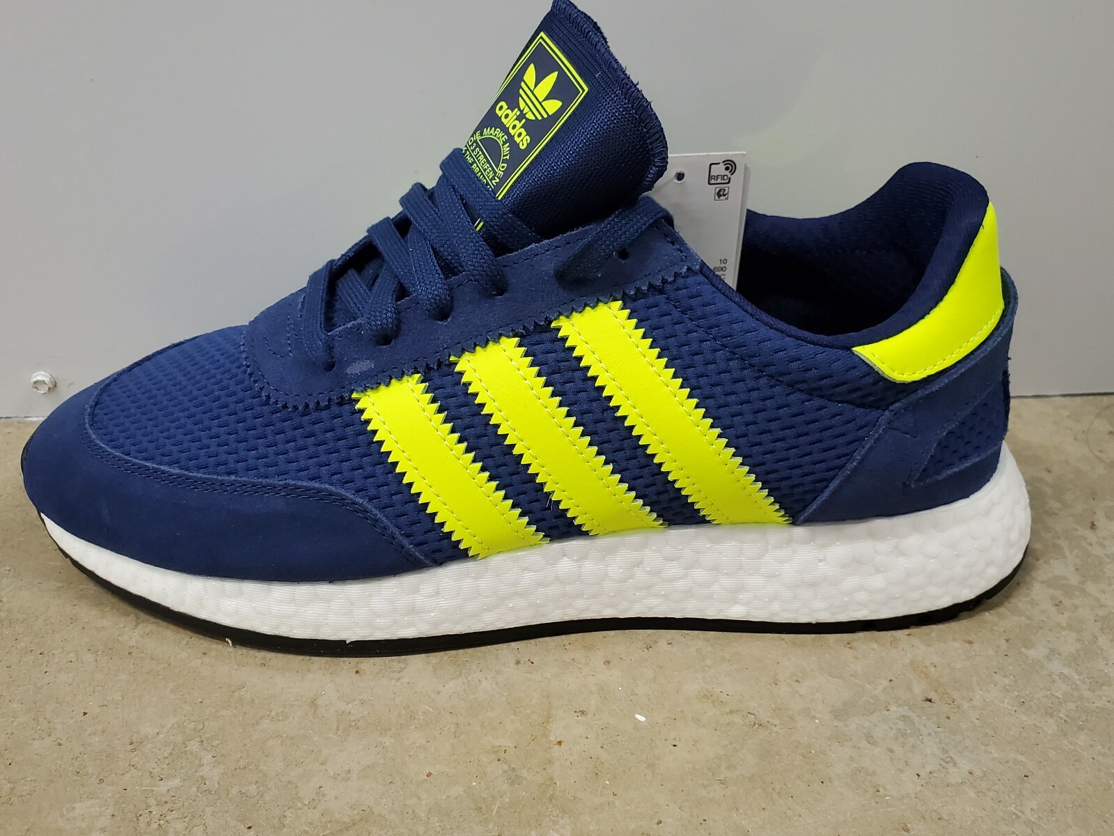 Adidas I-5923 Men's Running Shoes Dark Blue/Solar Yellow F34270 image 4