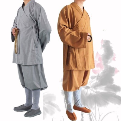 Shaolin Monk Kung fu Uniform Buddhist Robe Meditation Wing Chun Tai chi Suit