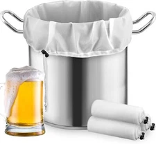 3-Pack Brew Bags, 250 Micro Extra Large Reusable Straining Bag, 26 x 22 White 