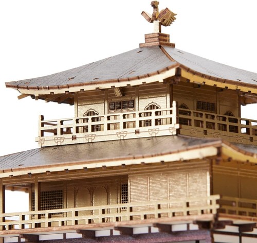 Templo Kinkakuji Pabellón Dorado kigumi ki-gu-mi 3D Madera Arte Rompecabezas Versión en Color. - Imagen 7 de 10