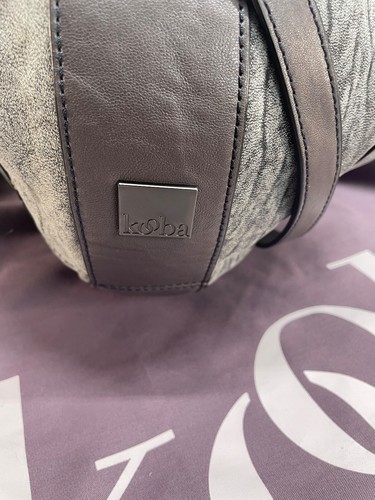 Kooba Gray Slouchy Leather Hobo Shoulder Bag Large Purse Zippers pretty VGC Prin - Picture 8 of 21