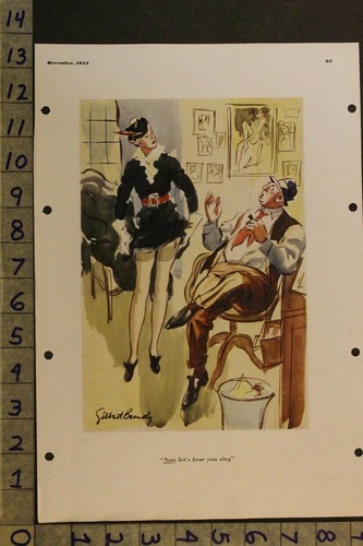 1934 GILBERT BUNDY ILLUS SING ACTRESSS AUDITION VINTAGE SEXY ESQUIRE CARTOONVA28