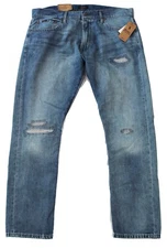 Polo Ralph Lauren Sullivan Slim Repaired Patch Faded Distressed Denim Jean Pants