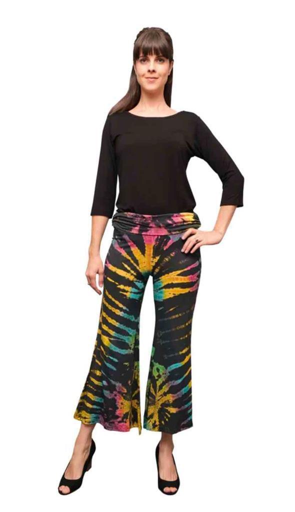 Sacred Threads Hippie Boho Tie Dye Stretch Foldover Waist Harem