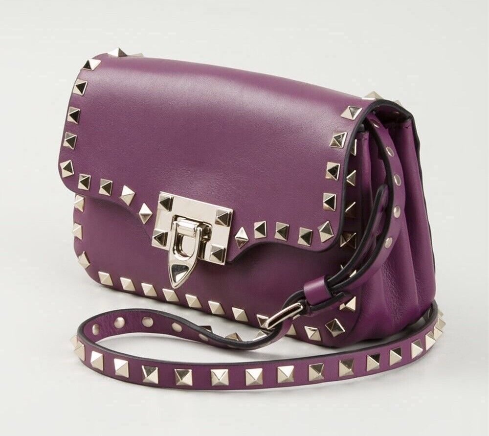 Valentino Garavani Vitello Mini Rock Studs Studded Purple Valentino Garavani Vitello Mini Rock Studs Studded Purple