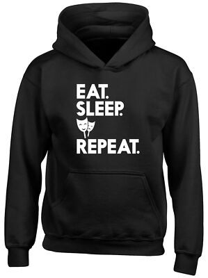 Eat Sleep Drama Repeat Kinder Kapuzenshirt Hoodie Jungen Mädchen