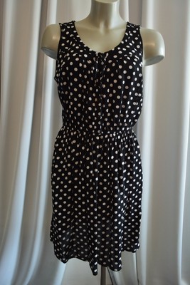 ONLY Kleid Gr. 38 Schwarz-Weiß Ärmellos Polka Dots TOP *A368 | eBay