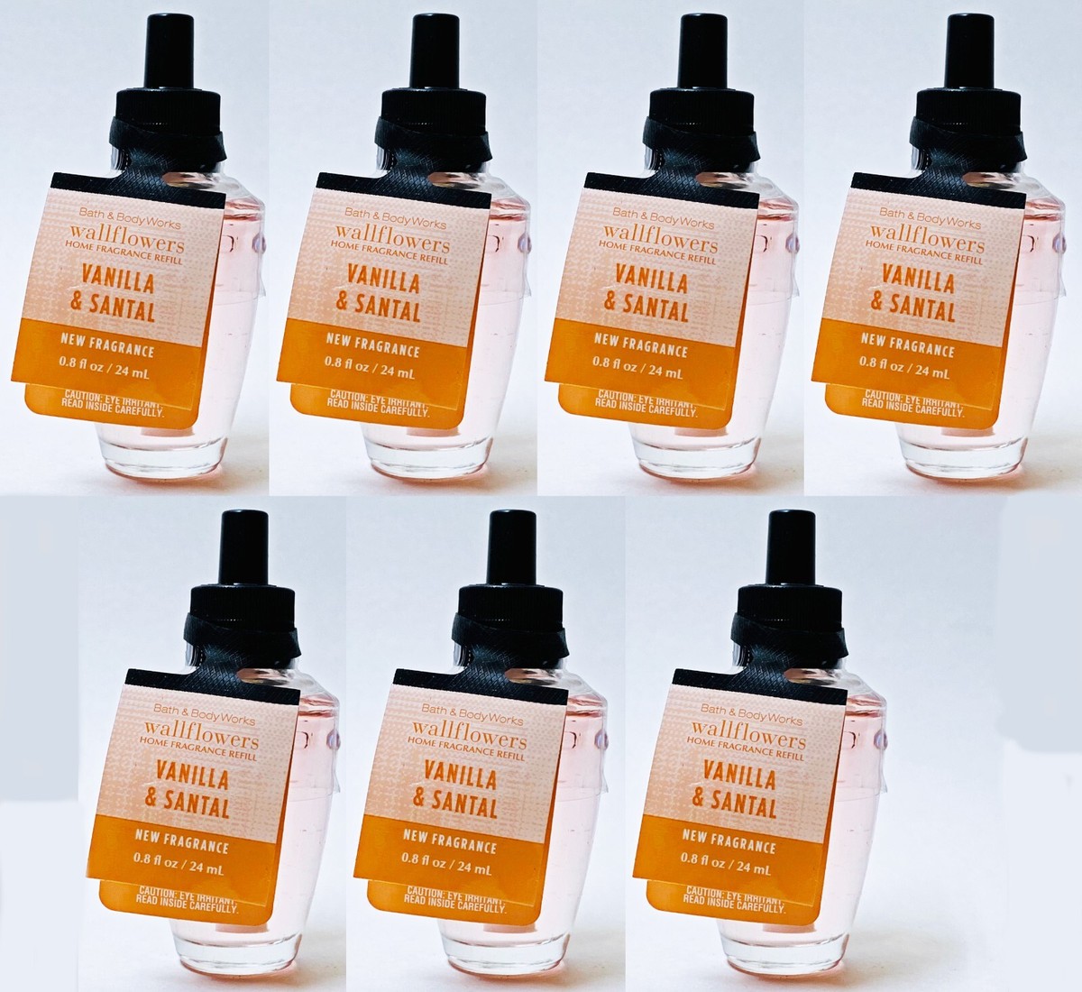 7 Bath Body Works VANILLA SANTAL Wallflower Home Scent Oil Refill